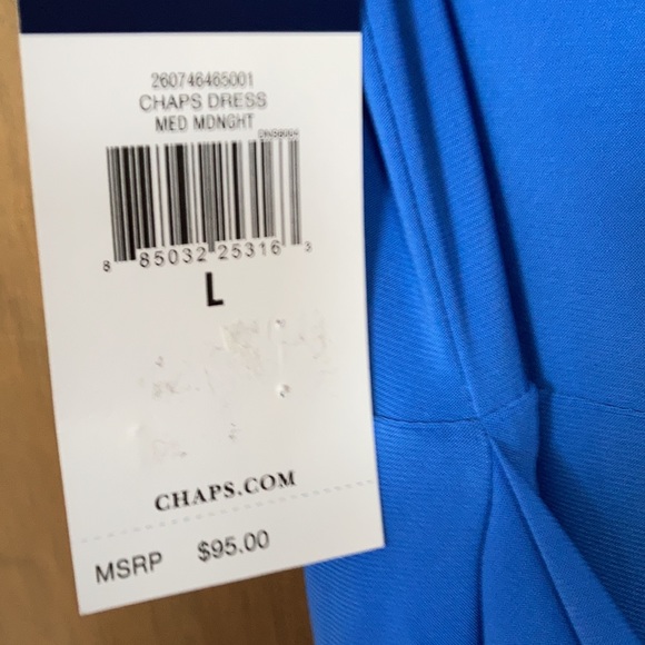 Chaps sleeveless fit and flare dress ties in back size L - Picture 14 of 16